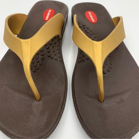 Okabashi Womens Maui Flip Flops Thong Sandals Size L 9.5 -‎ 10.5 EUC - Picture 3 of 10